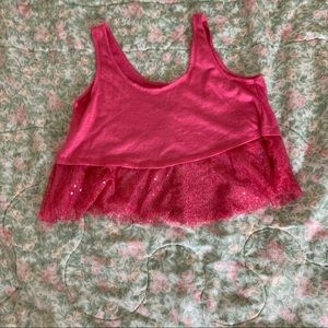 5/$25 Sale ☀️ Hot Pink Sequin Crop Top